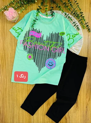 تیشرت شلوارک ساپورتی دخترونه کد ۱۵۵۵