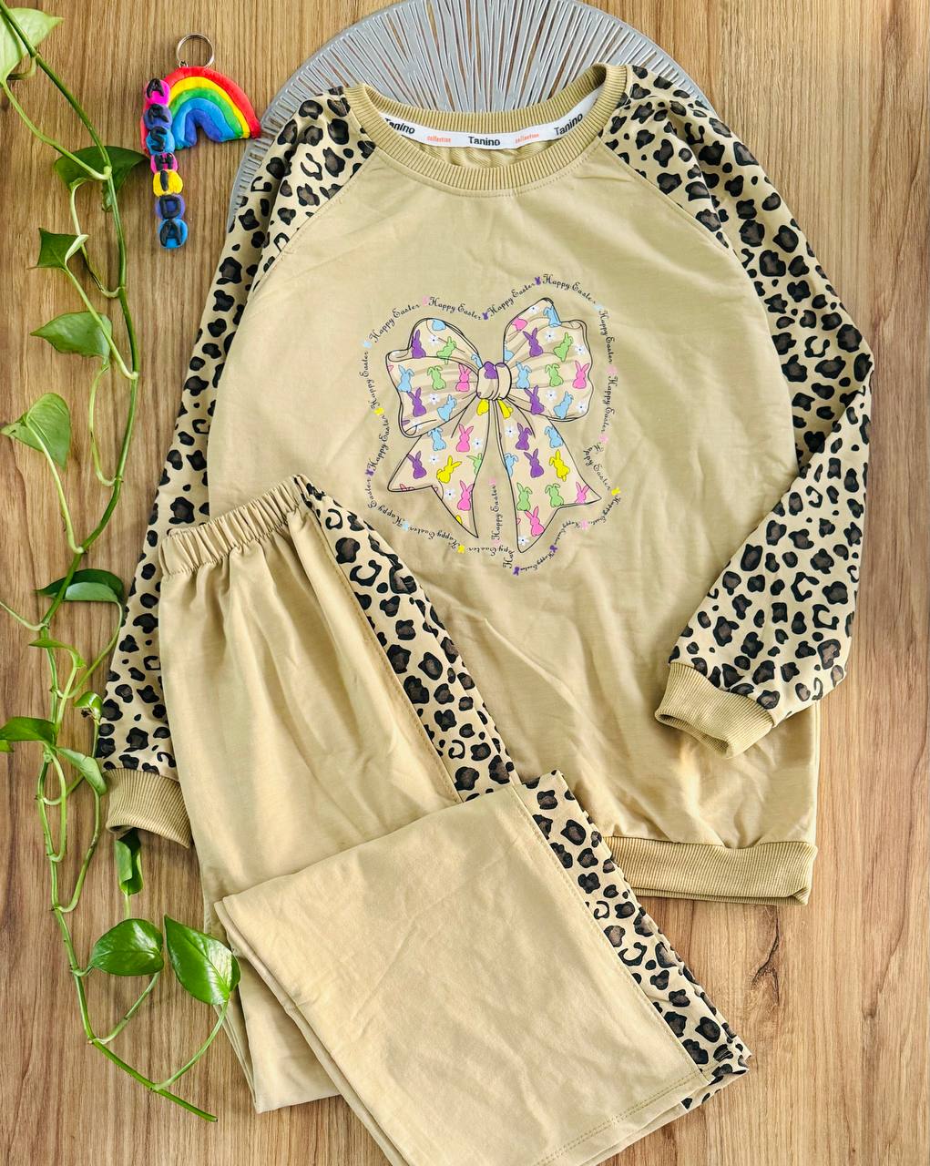 ست بلوز و شلوار دخترانه پاپیون کد ۲۴۱۹