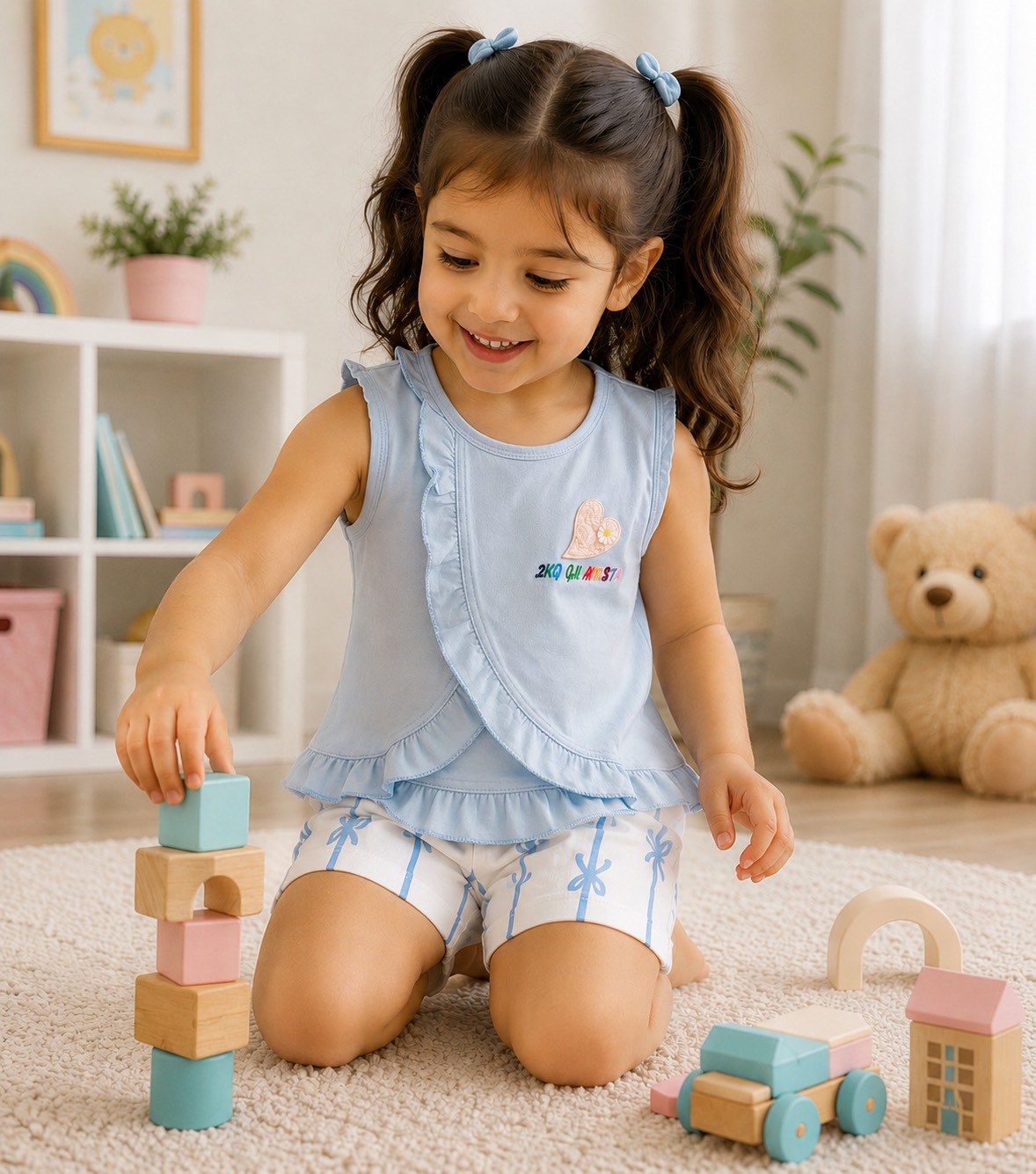 تاپ و شلوارک پاپیون کد ۲۶۳۵