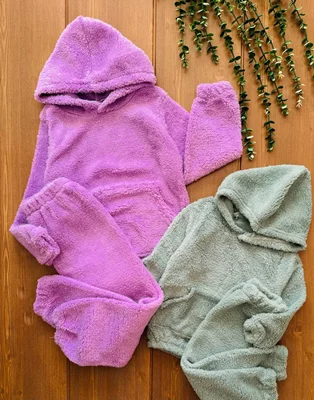 ست هودی و شلوار تدی کد ۲۲۶۴