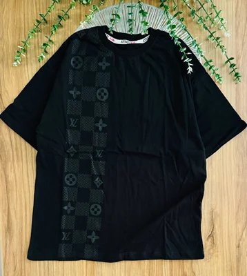 تیشرت تک مشکی اسپرت طرح lv کد ۲۱۳۳