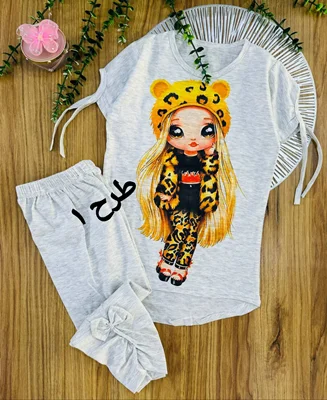 تیشرت و شلوارک دخترانه عروسکی کد ۱۴۷۰