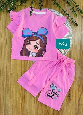 کراپ و شلوارک دخترانه ست کد ۱۵۳۴