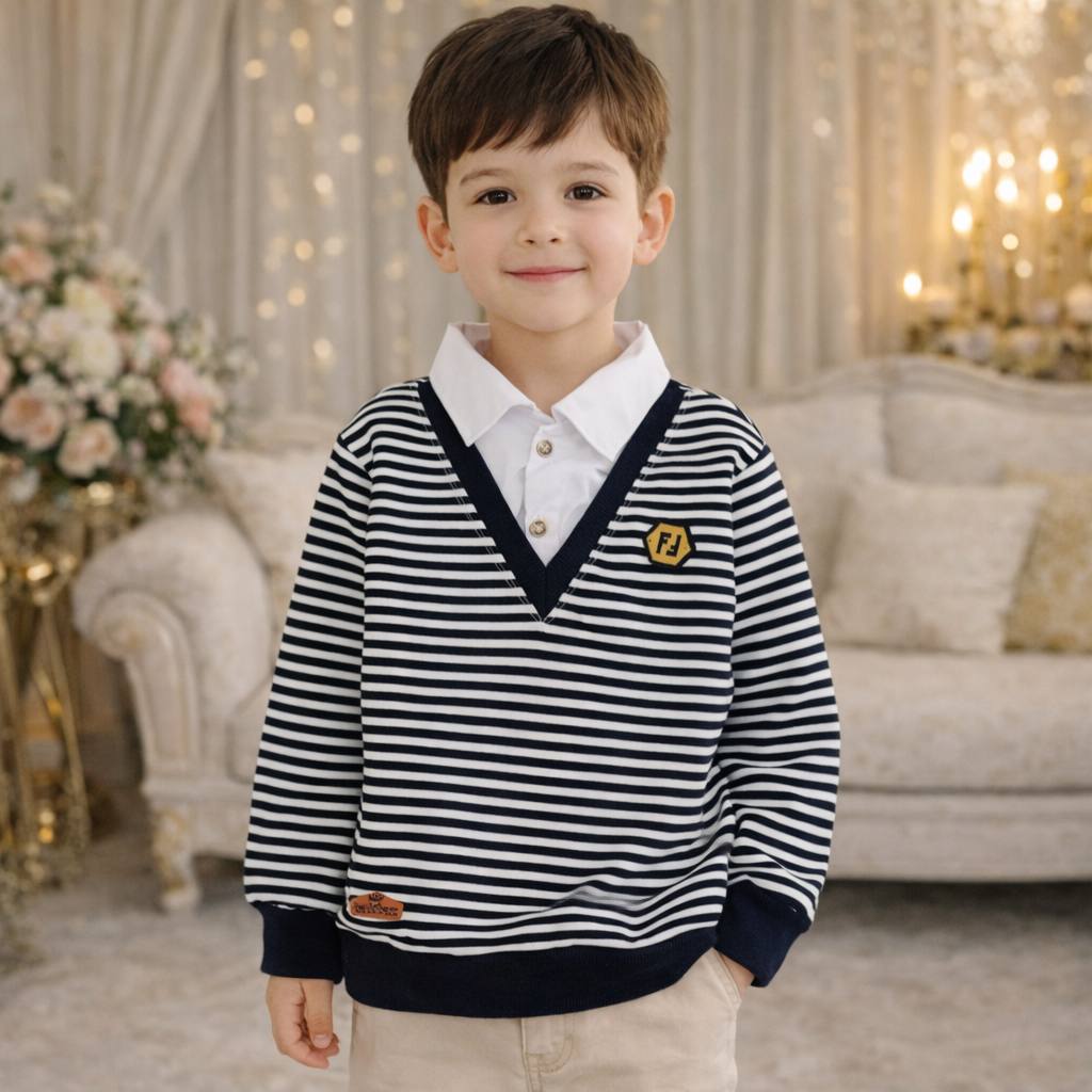 بلوز تک پسرانه راه راه کد ۲۴۲۸