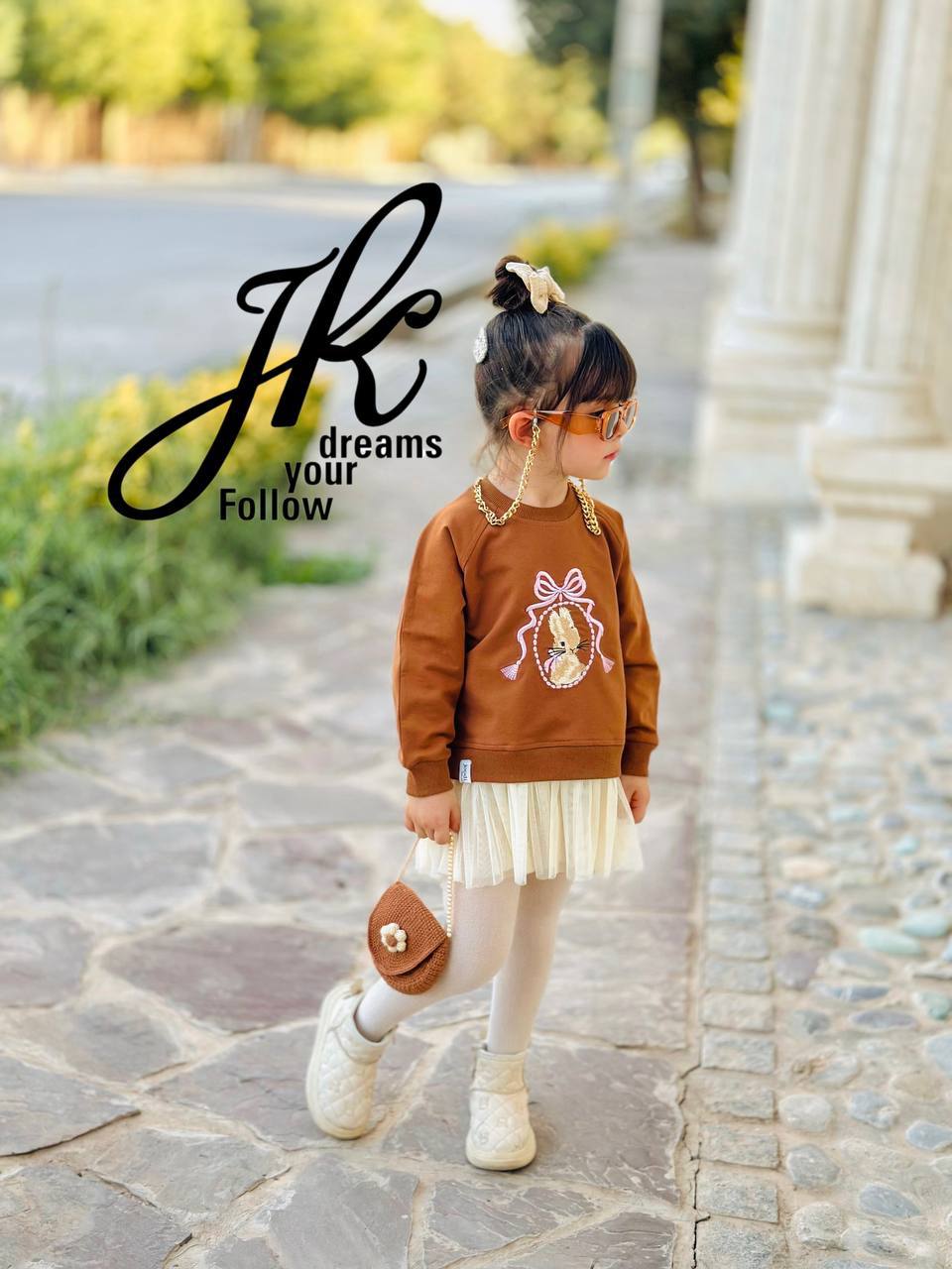 تونیک گلدوزی خرگوش توردار کد ۲۴۰۸