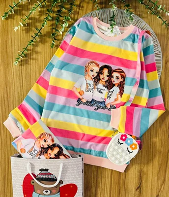 بلوز تک رنگین کمانی دخترونه کد ۱۶۹۶