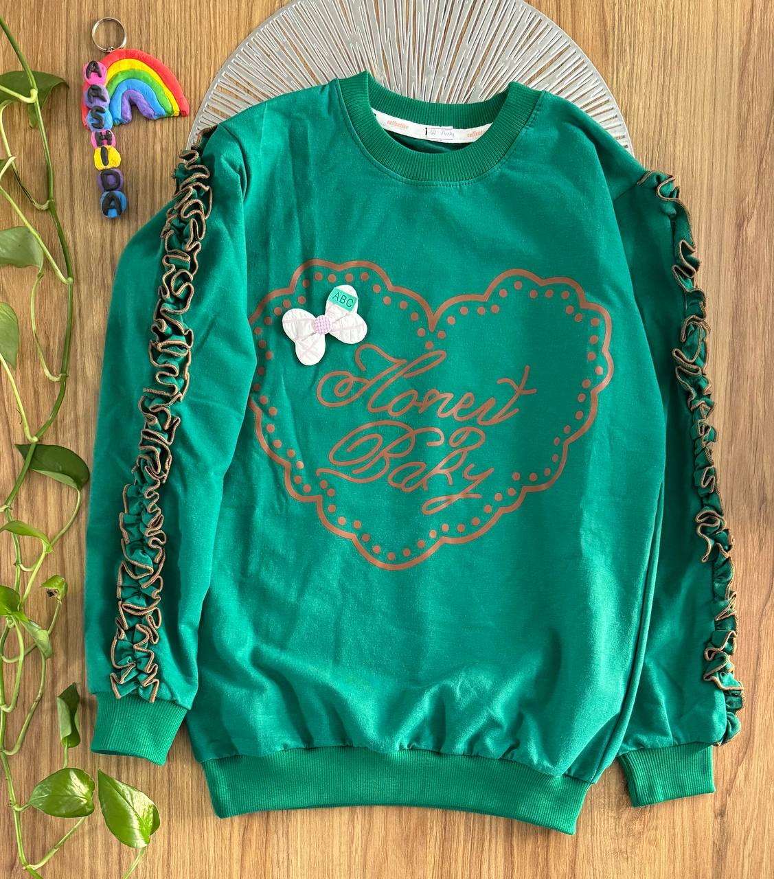 بلوز تک آستین بلند طرح قلب کد ۲۴۲۰