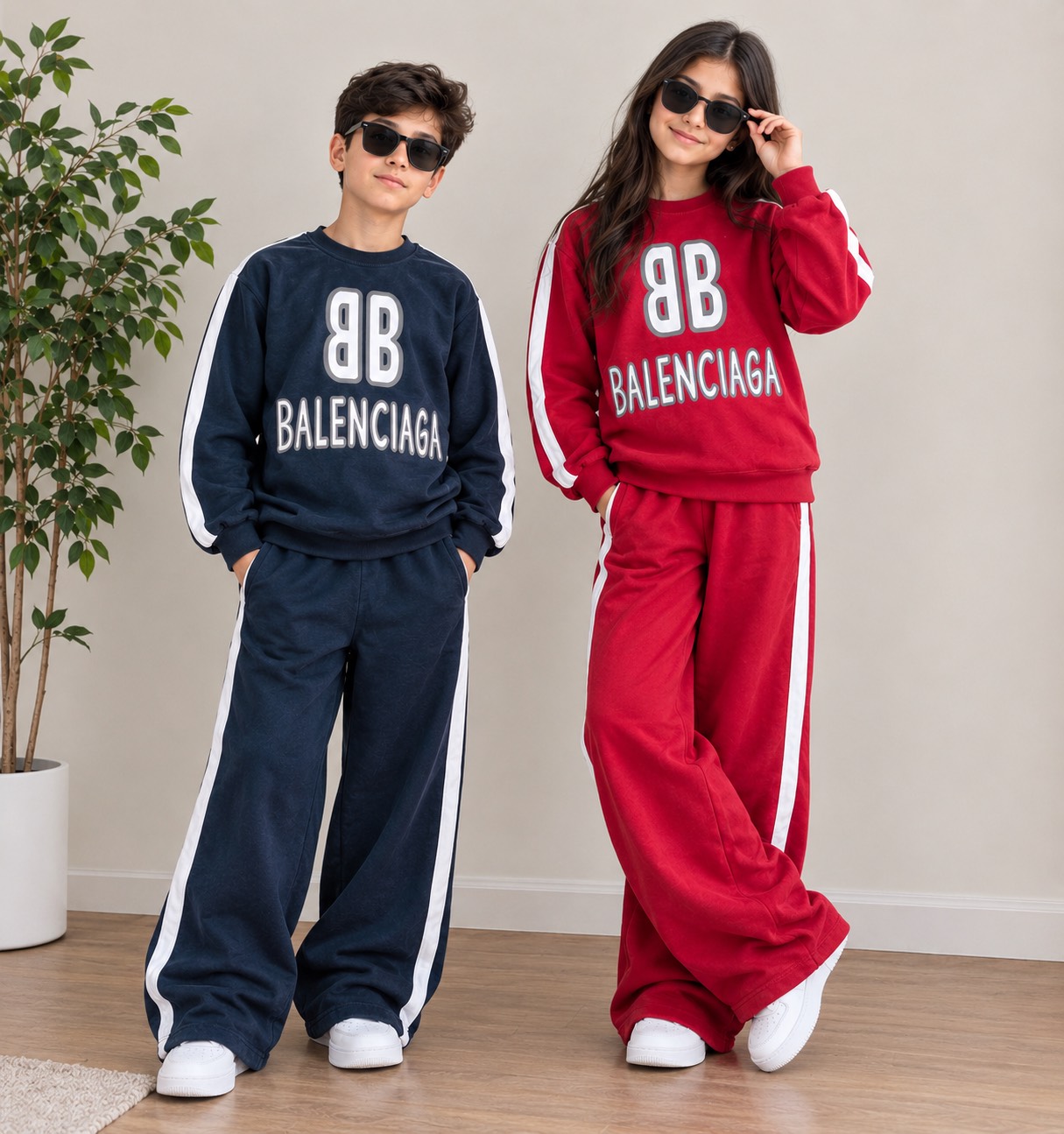 ست سویشرت و شلوار بچگانه اسپرت BB بالنسیا کد ۲۶۸۷